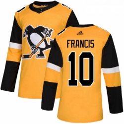 Youth Adidas Pittsburgh Penguins 10 Ron Francis Authentic Gold Alternate NHL Jersey 