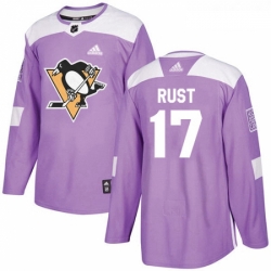 Youth Adidas Pittsburgh Penguins 17 Bryan Rust Authentic Purple Fights Cancer Practice NHL Jersey 