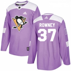 Youth Adidas Pittsburgh Penguins 37 Carter Rowney Authentic Purple Fights Cancer Practice NHL Jersey 
