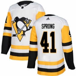 Youth Adidas Pittsburgh Penguins 41 Daniel Sprong Authentic White Away NHL Jersey 