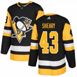 Youth Adidas Pittsburgh Penguins 43 Conor Sheary Authentic Black Home NHL Jersey 