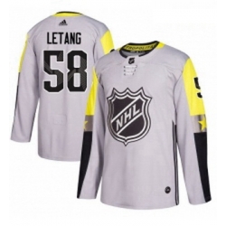 Youth Adidas Pittsburgh Penguins 58 Kris Letang Authentic Gray 2018 All Star Metro Division NHL Jersey 