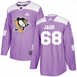 Youth Adidas Pittsburgh Penguins 68 Jaromir Jagr Authentic Purple Fights Cancer Practice NHL Jersey 