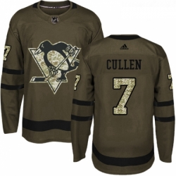 Youth Adidas Pittsburgh Penguins 7 Matt Cullen Authentic Green Salute to Service NHL Jersey 