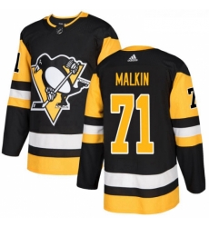Youth Adidas Pittsburgh Penguins 71 Evgeni Malkin Authentic Black Home NHL Jersey 