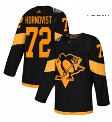 Youth Adidas Pittsburgh Penguins 72 Patric Hornqvist Black Authentic 2019 Stadium Series Stitched NHL Jersey 