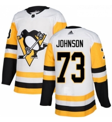 Youth Adidas Pittsburgh Penguins 73 Jack Johnson Authentic White Away NHL Jersey 