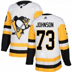 Youth Adidas Pittsburgh Penguins 73 Jack Johnson Authentic White Away NHL Jersey 