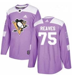 Youth Adidas Pittsburgh Penguins 75 Ryan Reaves Authentic Purple Fights Cancer Practice NHL Jersey 