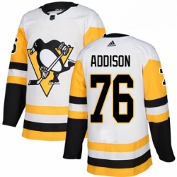 Youth Adidas Pittsburgh Penguins 76 Calen Addison Authentic White Away NHL Jersey 