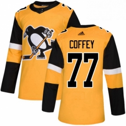 Youth Adidas Pittsburgh Penguins 77 Paul Coffey Authentic Gold Alternate NHL Jersey 