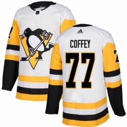 Youth Adidas Pittsburgh Penguins 77 Paul Coffey Authentic White Away NHL Jersey 