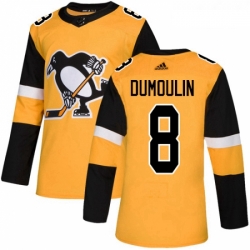 Youth Adidas Pittsburgh Penguins 8 Brian Dumoulin Authentic Gold Alternate NHL Jersey 