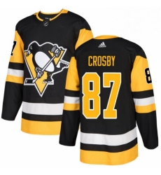 Youth Adidas Pittsburgh Penguins 87 Sidney Crosby Authentic Black Home NHL Jersey 