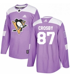 Youth Adidas Pittsburgh Penguins 87 Sidney Crosby Authentic Purple Fights Cancer Practice NHL Jersey 