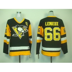 Youth Pittsburgh Penguins 66# MARIO LEMIEUX CCM 1991 Black