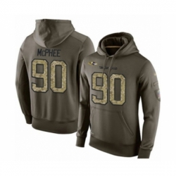 Football Mens Baltimore Ravens 90 Pernell McPhee Green Salute To Service Pullover Hoodie