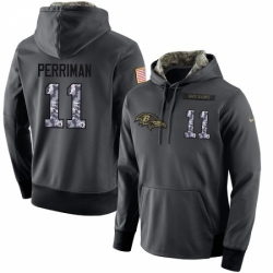 NFL Mens Nike Baltimore Ravens 11 Breshad Perriman Stitched Black Anthracite Salute to Service Player Performance Hoodie
