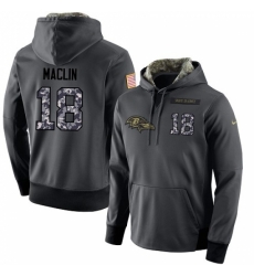 NFL Mens Nike Baltimore Ravens 18 Jeremy Maclin Stitched Black Anthracite Salute to Service Player Performance Hoodie