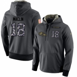 NFL Mens Nike Baltimore Ravens 18 Jeremy Maclin Stitched Black Anthracite Salute to Service Player Performance Hoodie