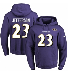 NFL Mens Nike Baltimore Ravens 23 Tony Jefferson Purple Name Number Pullover Hoodie