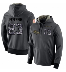 NFL Mens Nike Baltimore Ravens 23 Tony Jefferson Stitched Black Anthracite Salute to Service Player Performance Hoodie