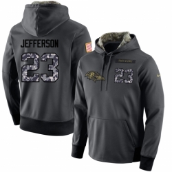 NFL Mens Nike Baltimore Ravens 23 Tony Jefferson Stitched Black Anthracite Salute to Service Player Performance Hoodie