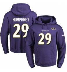 NFL Mens Nike Baltimore Ravens 29 Marlon Humphrey Purple Name Number Pullover Hoodie