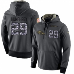 NFL Mens Nike Baltimore Ravens 29 Marlon Humphrey Stitched Black Anthracite Salute to Service Player Performance Hoodie