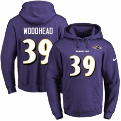 NFL Mens Nike Baltimore Ravens 39 Danny Woodhead Purple Name Number Pullover Hoodie