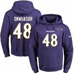 NFL Mens Nike Baltimore Ravens 48 Patrick Onwuasor Purple Name Number Pullover Hoodie