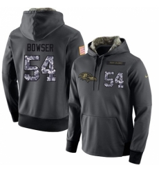 NFL Mens Nike Baltimore Ravens 54 Tyus Bowser Stitched Black Anthracite Salute to Service Player Performance Hoodie