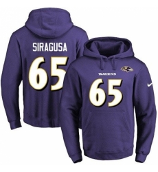 NFL Mens Nike Baltimore Ravens 65 Nico Siragusa Purple Name Number Pullover Hoodie
