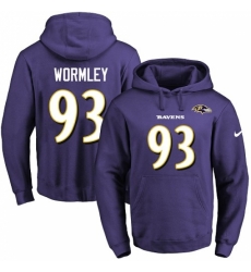 NFL Mens Nike Baltimore Ravens 93 Chris Wormley Purple Name Number Pullover Hoodie