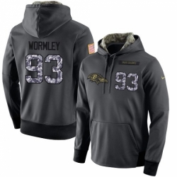 NFL Mens Nike Baltimore Ravens 93 Chris Wormley Stitched Black Anthracite Salute to Service Player Performance Hoodie