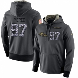 NFL Mens Nike Baltimore Ravens 97 Michael Pierce Stitched Black Anthracite Salute to Service Player Performance Hoodie