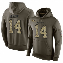 NFL Nike Baltimore Ravens 14 Devin Hester Green Salute To Service Mens Pullover Hoodie