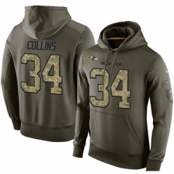 NFL Nike Baltimore Ravens 34 Alex Collins Green Salute To Service Mens Pullover Hoodie