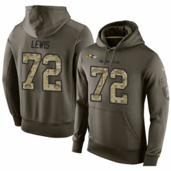 NFL Nike Baltimore Ravens 72 Alex Lewis Green Salute To Service Mens Pullover Hoodie