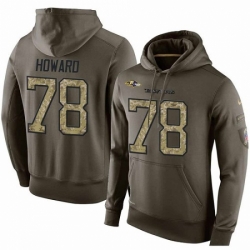 NFL Nike Baltimore Ravens 78 Austin Howard Green Salute To Service Mens Pullover Hoodie
