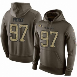 NFL Nike Baltimore Ravens 97 Michael Pierce Green Salute To Service Mens Pullover Hoodie