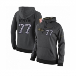 Football Womens Baltimore Ravens 77 Bradley Bozeman Stitched Black Anthracite Salute to Service Player Performance Hoodie