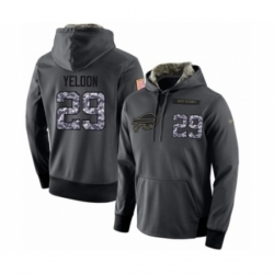 Football Mens Buffalo Bills 29 TJ Yeldon Stitched Black Anthracite Salute to Service Player Performance Hoodie