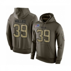 Football Mens Buffalo Bills 39 Levi Wallace Green Salute To Service Pullover Hoodie