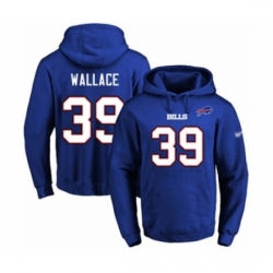 Football Mens Buffalo Bills 39 Levi Wallace Royal Blue Name Number Pullover Hoodie