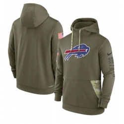 Men Buffalo Bills 2022 Olive Salute To Service Therma Performance Pullover Hoodie