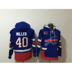 Men Buffalo Bills 40 Von Miller Royal Ageless Must Have Lace Up Pullover Hoodie