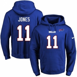NFL Mens Nike Buffalo Bills 11 Zay Jones Royal Blue Name Number Pullover Hoodie