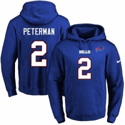NFL Mens Nike Buffalo Bills 2 Nathan Peterman Royal Blue Name Number Pullover Hoodie