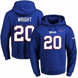 NFL Mens Nike Buffalo Bills 20 Shareece Wright Royal Blue Name Number Pullover Hoodie